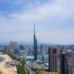 福岡タワー,ドローン写真